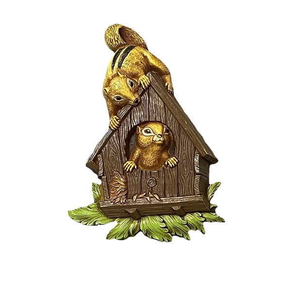 Dart Other - Vintage 1977 Dart Industries Chipmunk Birdhouse Wall Plaque Retro Squirrel Decor